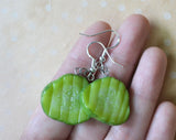 Pickle Earrings, Handmade Polymer Clay Mini Food Jewelry Pickle Dangle Earrings