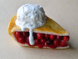 Cherry Pie Slice with Ice Cream Fridge Magnet