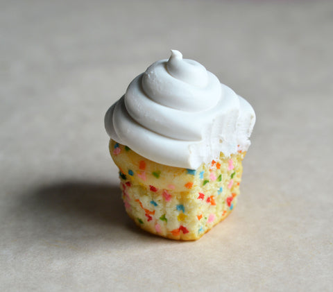 Confetti Vanilla Cupcake Polymer Clay Miniature Food Magnet