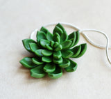 Deep Green Miniature Succulent Polymer Clay Necklace