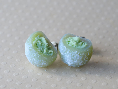 Green Tea Matcha Ice Cream Mochi Stud Earrings