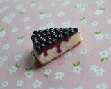 Blueberry Cheesecake Slice Polymer Clay Charm or Key Chain