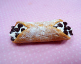 Chocolate Chip Cannoli Polymer Clay Food Magnet Fridge Magnet Polymer Clay Magnet
