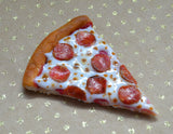 Pepperoni Pizza Slice Magnet, Polymer Clay