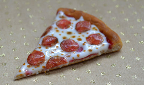 Pepperoni Pizza Slice Magnet, Polymer Clay