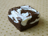Cheesecake Brownie Magnet, Mini Polymer Clay Food Sculpture Decor