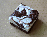 Cheesecake Brownie Magnet, Mini Polymer Clay Food Sculpture Decor