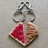 Peanut Butter and Jelly Sandwich Best Friend BFF Key Chain Set