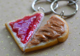 Peanut Butter and Jelly Sandwich Best Friend BFF Key Chain Set