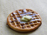 Miniature Waffle Polymer Clay Fridge Magnet, Realistic Mini Food Decor