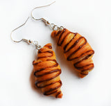Chocolate Drizzled Croissant Dangle Earrings