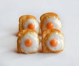 Fried Egg on Toast Polymer Clay Stud Earrings