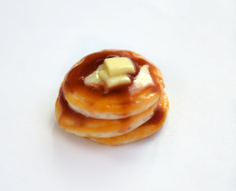 Pancake Polymer Clay Miniature Food Charm, Key Chain, Necklace
