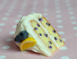 Lemon Blueberry Cake Slice Charm , necklace, pendnt, key chain