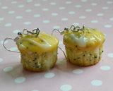 Lemon Poppy Seed Muffin Dangle Earrings