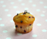 Blueberry Muffin Polymer Clay Charm or Key Chain