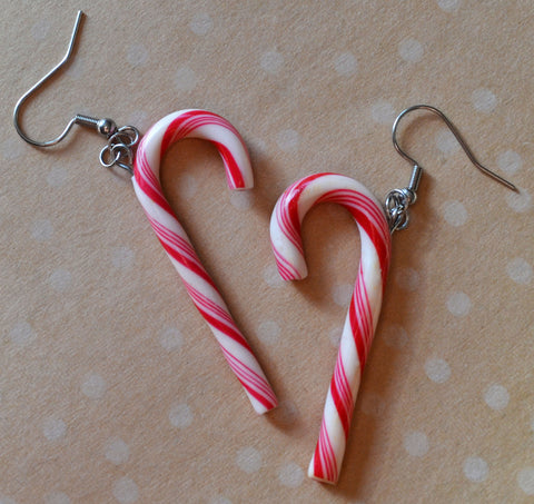 Christmas Candy Cane Dangle earrings