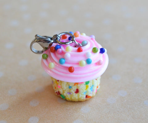 Confetti Cupcake Charm, Keychain, or Necklace