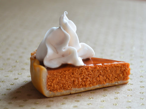 Pumpkin Pie Slice Magnet, Miniature Food Refrigerator Magnet Decor