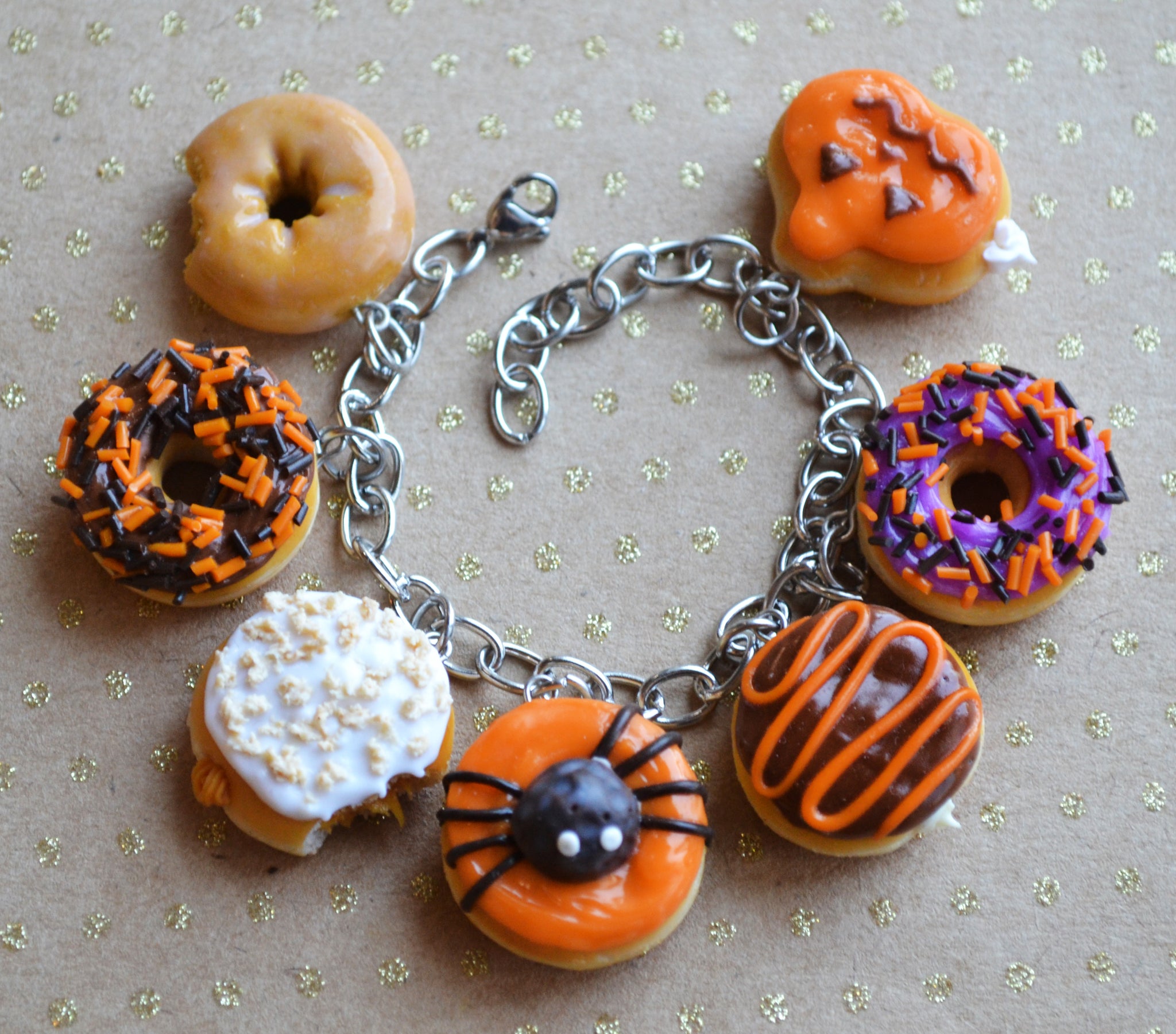 Fall Halloween Theme Doughnut Charm Bracelet – ScrumptiousDoodle