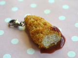 Fried Chicken Tender With Sauce Charm, Keychain, or Necklace