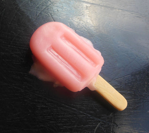 Pink Strawberry Melting Popsicle Food Magnet