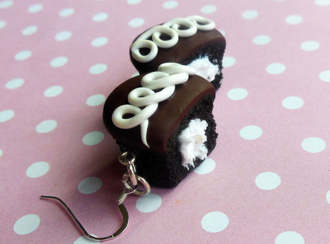 Chocolate Cream Filled Cupcake Earrings