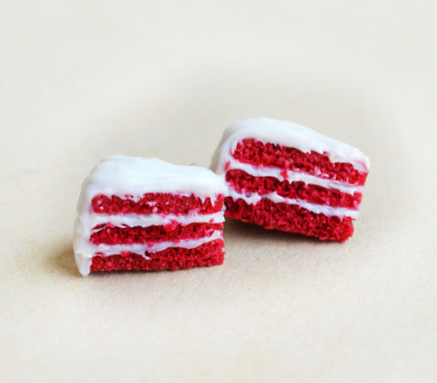Red Velvet Layer Cake Stud Earrings