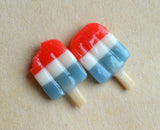 Red White and Blue Popsicle Stud Earrings