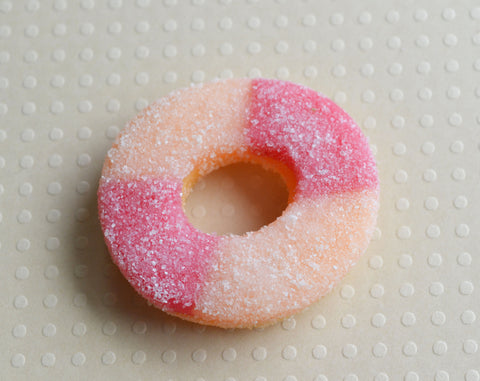 Peach Ring Gummy Miniature Food Magnet, Polymer Clay