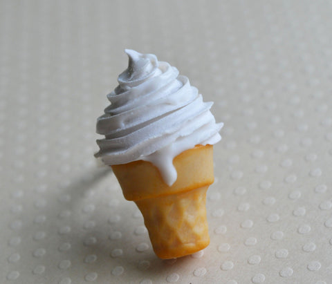 Vanilla Soft Serve Ice Cream Cone Adjustable Ring