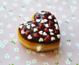 Chocolate Heart Sprinkles Polymer Clay Doughnut Magnet