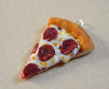 Pepperoni Pizza Charm, Key Chain, Stitch Marker, Polymer Clay