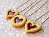 Linzer Cookie Necklace, Miniature Food Necklace, Polymer Clay