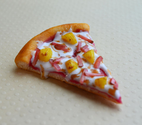 Hawaiian Pineapple Pizza Fridge Magnet, Polymer Clay Food Magnet