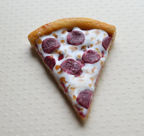 Pepperoni Pizza Slice Magnet, Polymer Clay