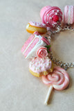 Pretty In Pink Dessert Polymer Clay Charm Bracelet