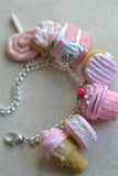 Pretty In Pink Dessert Polymer Clay Charm Bracelet