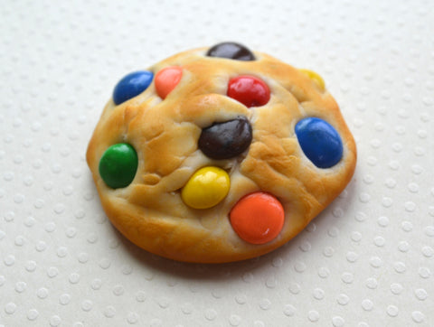 Rainbow Candy Cookie Magnet, Polymer Clay faux mini fridge food magnet
