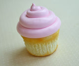 Vanilla Bakery Cupcake with Pink Buttercream Food Fridge Magnet, Polymer Clay Miniature Food Fridge Magnet