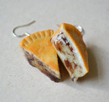Apple Pie Slice Dangle Earrings, Polymer Clay Mini Food Jewelry