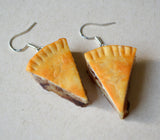 Apple Pie Slice Dangle Earrings, Polymer Clay Mini Food Jewelry