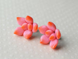 Pink Succulent Stud Earrings, Polymer Clay Mini succulent