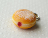 Jelly Doughnut Charm, Key Chain, Stitch Marker, Polymer Clay Miniature food charm