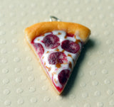 Pepperoni Pizza Charm, Key Chain, Stitch Marker, Polymer Clay