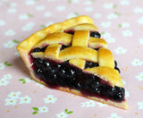 Blueberry Pie Slice Miniature Food Magnet, Polymer Clay