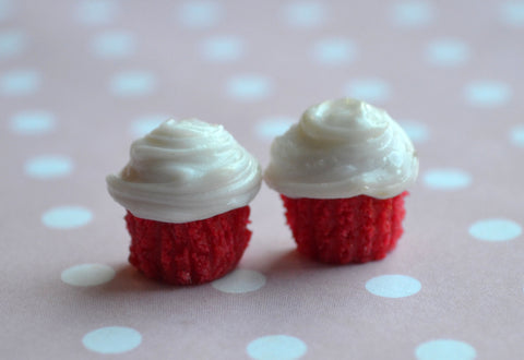 Red Velvet Cupcake Stud Earrings