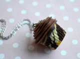 Chocolate Marble Cupcake Necklace