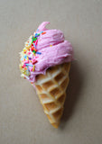 Confetti Cake Crumble SoftServe Ice Cream Cone Fridge Magnet