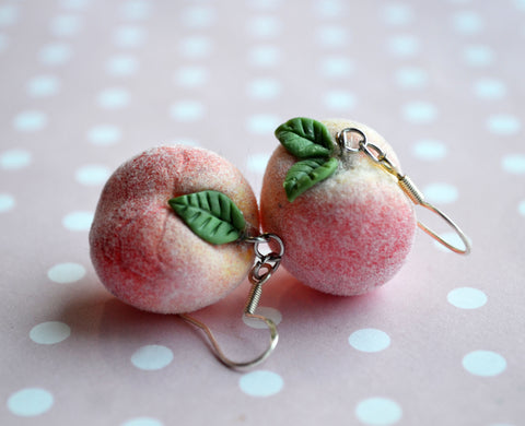 peach hook earrings